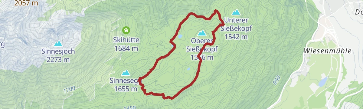 Route map: Göfelesee - Sießekopf